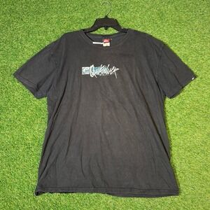 Y2K Quiksilver Graphic T-Shirt L Black Surf Skate Streetwear Tee